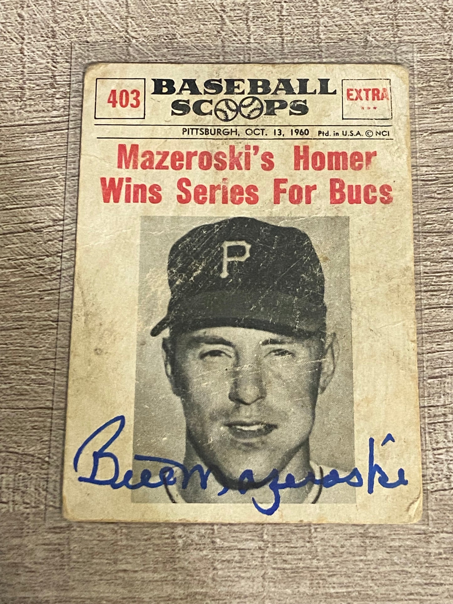 1961 Nu-Card Scoops Bill Mazeroski