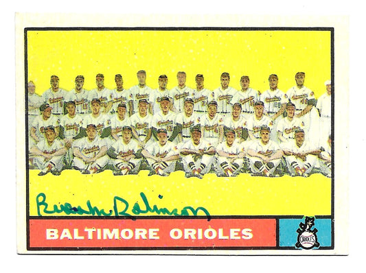 1961 Topps Orioles Team