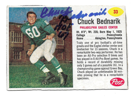 1962 Post Chuck Bednarik