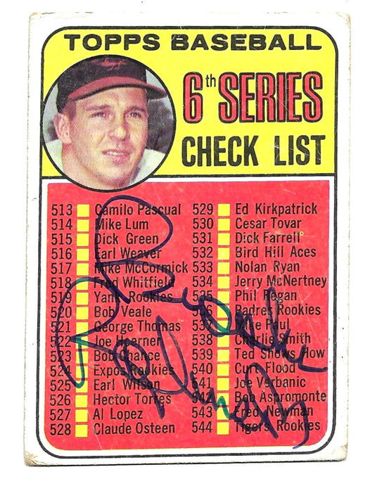 1969 Topps Checklist Brooks Robinson