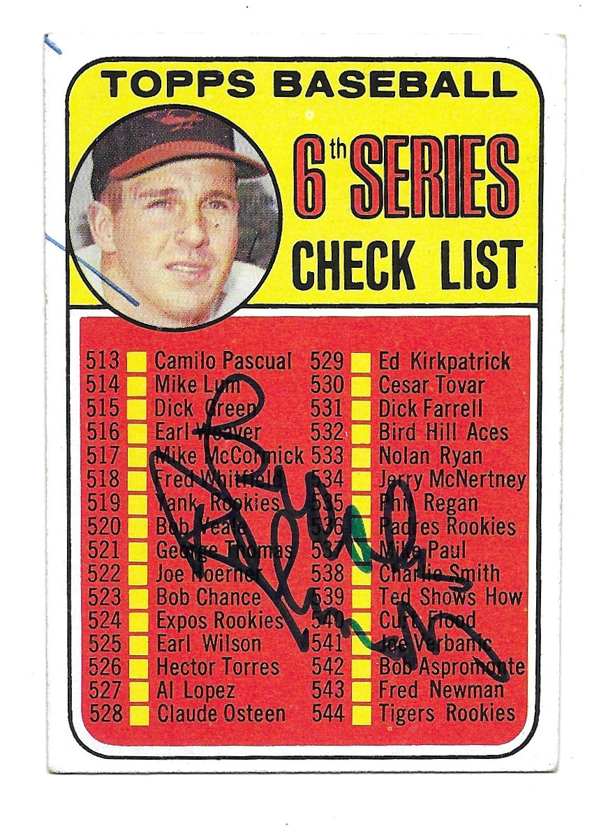 1969 Topps Checklist Brooks Robinson