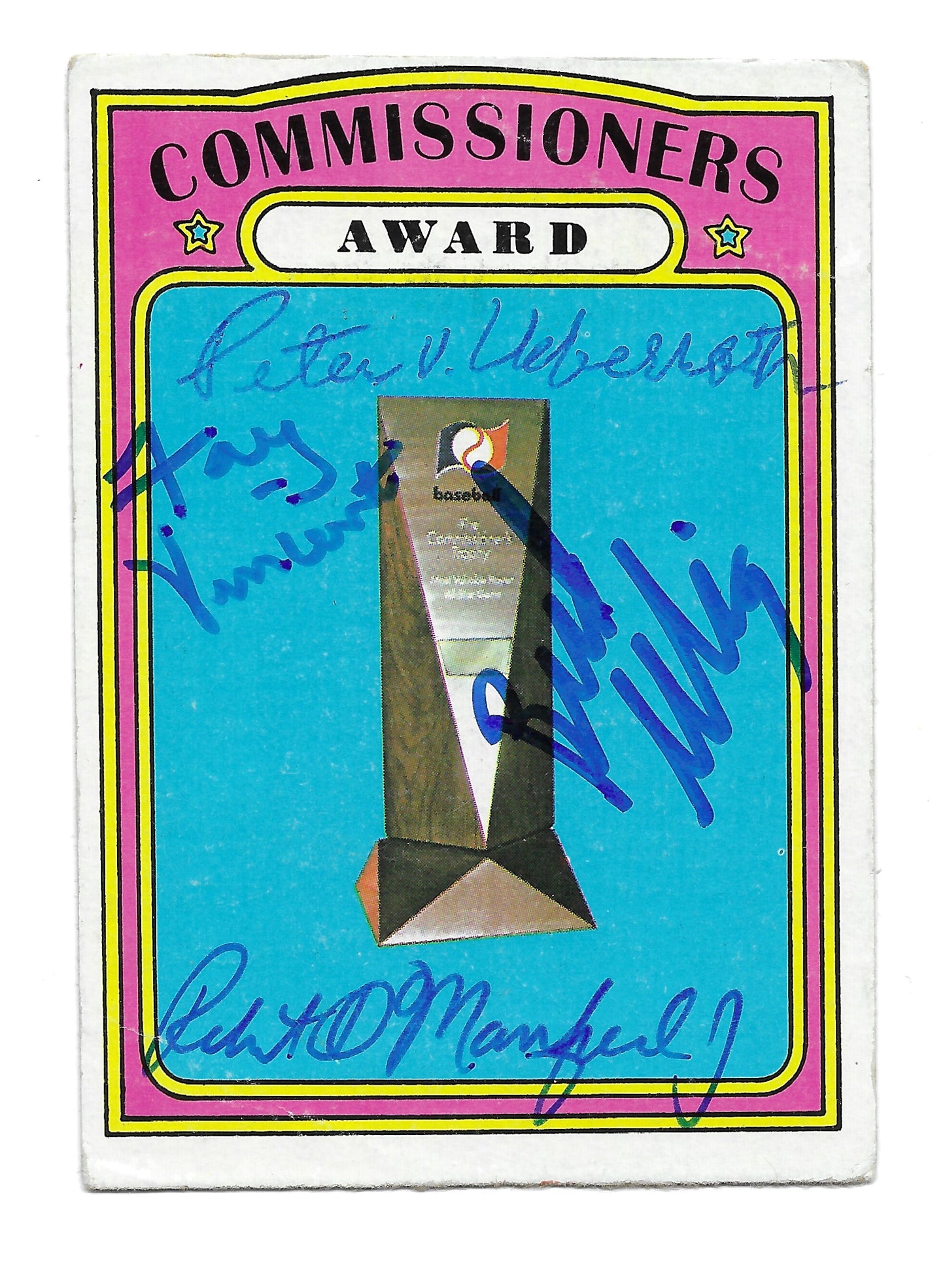 1972 Topps Commissioners Award