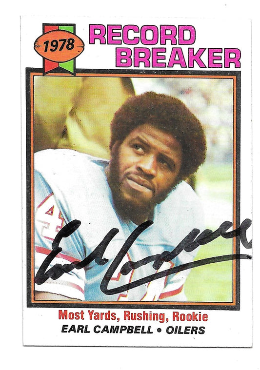 1979 Topps Record Breaker Earl Campbell Rookie